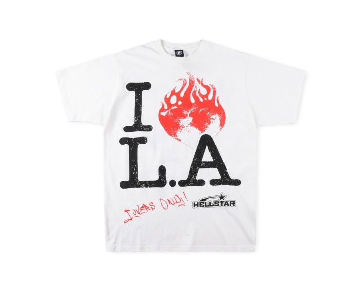 1:1 quality version I love LA slogan print short sleeve tee