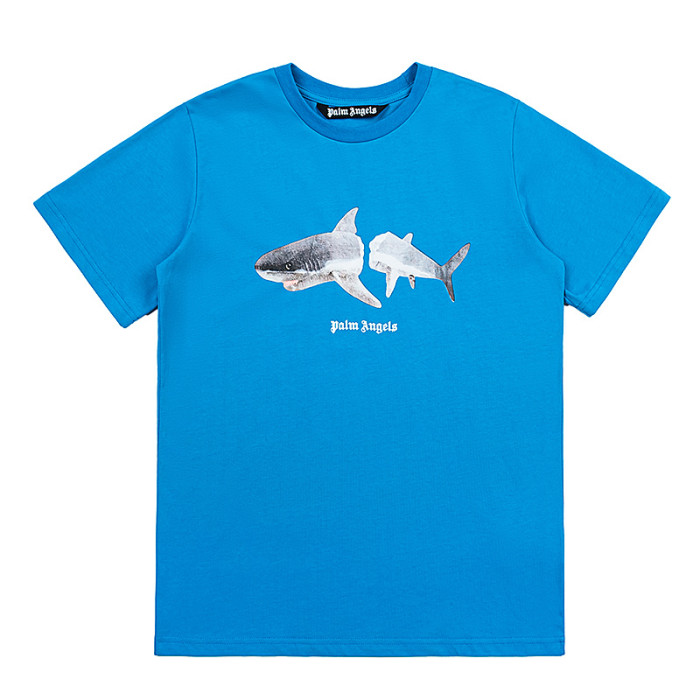 Shark Broken Tail Back Letter Print T- shirt 5 Colors