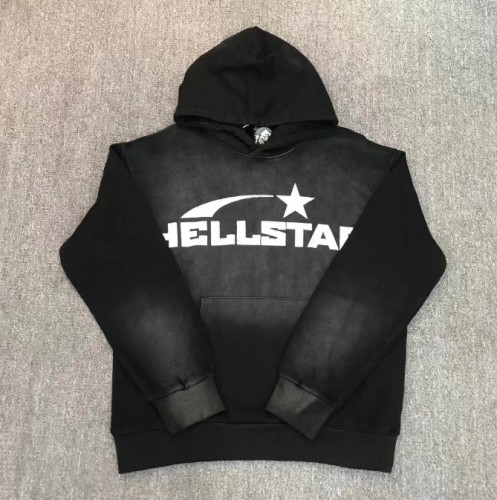 1:1 quality version Meteor Half Face Washed Old Print Hoodie