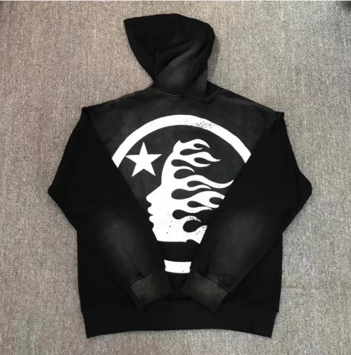 1:1 quality version Meteor Half Face Washed Old Print Hoodie
