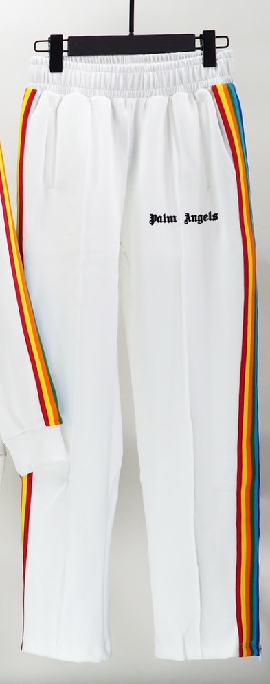 rainbow stripe tracksuit sport pants black & white