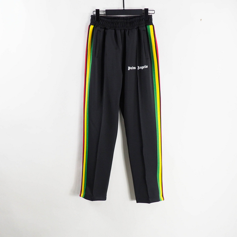 [buy more save more] rainbow stripe jump off pants beige&black