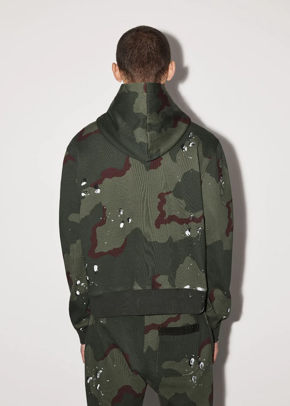 Outdoor Colorful Striped Camo Print Hoodie