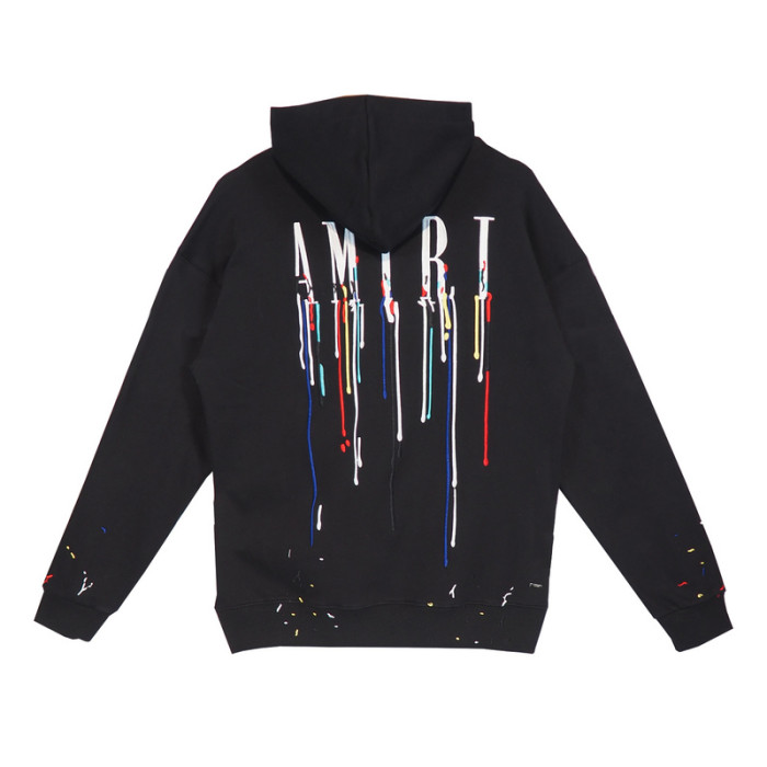 Hoodie with colorful fluid lettering print on the back