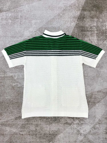 1:1 quality version Green And White Striped Short Sleeve Shirt