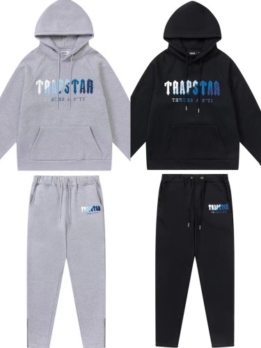 1:1 quality version Blue and white towel embroidered hoodie and sweatpants set