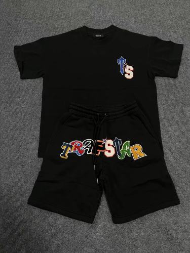 1:1 quality version Colorful Alphabet Towel Embroidery tee Shorts set