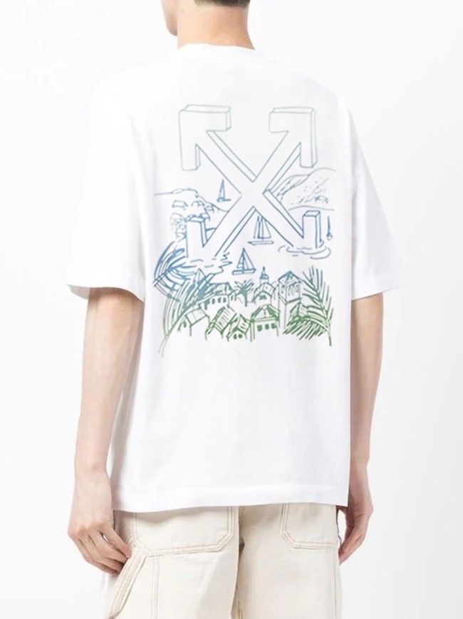 [Oversized version]1:1 quality version Landscape Arrow Print T-shirt Tee