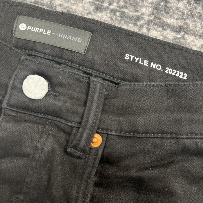 1:1 quality version Pure Black Scratch Slim Fit Jeans