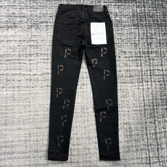1:1 quality version Monogrammed Dark Black Jeans