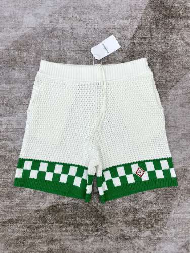 1:1 quality version Green plaid wool shorts