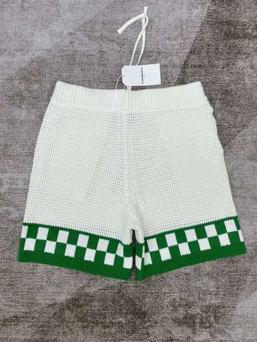 1:1 quality version Green plaid wool shorts