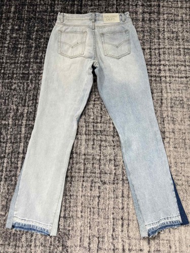 1:1 quality version Light blue Hand-stitched flared Pants