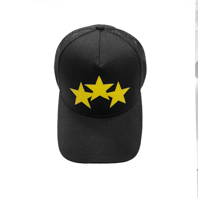 Black Yellow Pentagram Mesh Cap