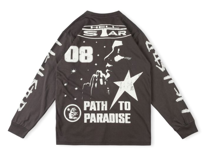 1:1 quality version Front Cross Back 8 Printed Long Sleeve Tee