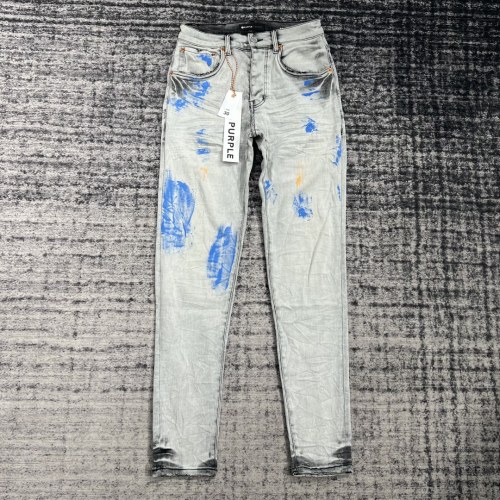 1:1 quality version Light Blue Printed Graffiti Jeans