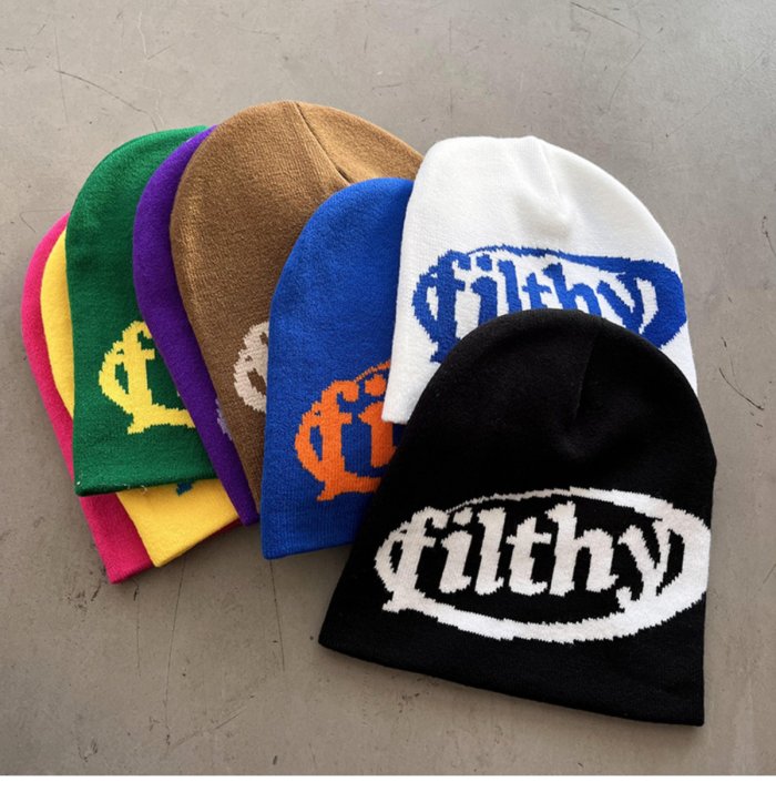 Cartoon letters creative knitted hat 8 colors