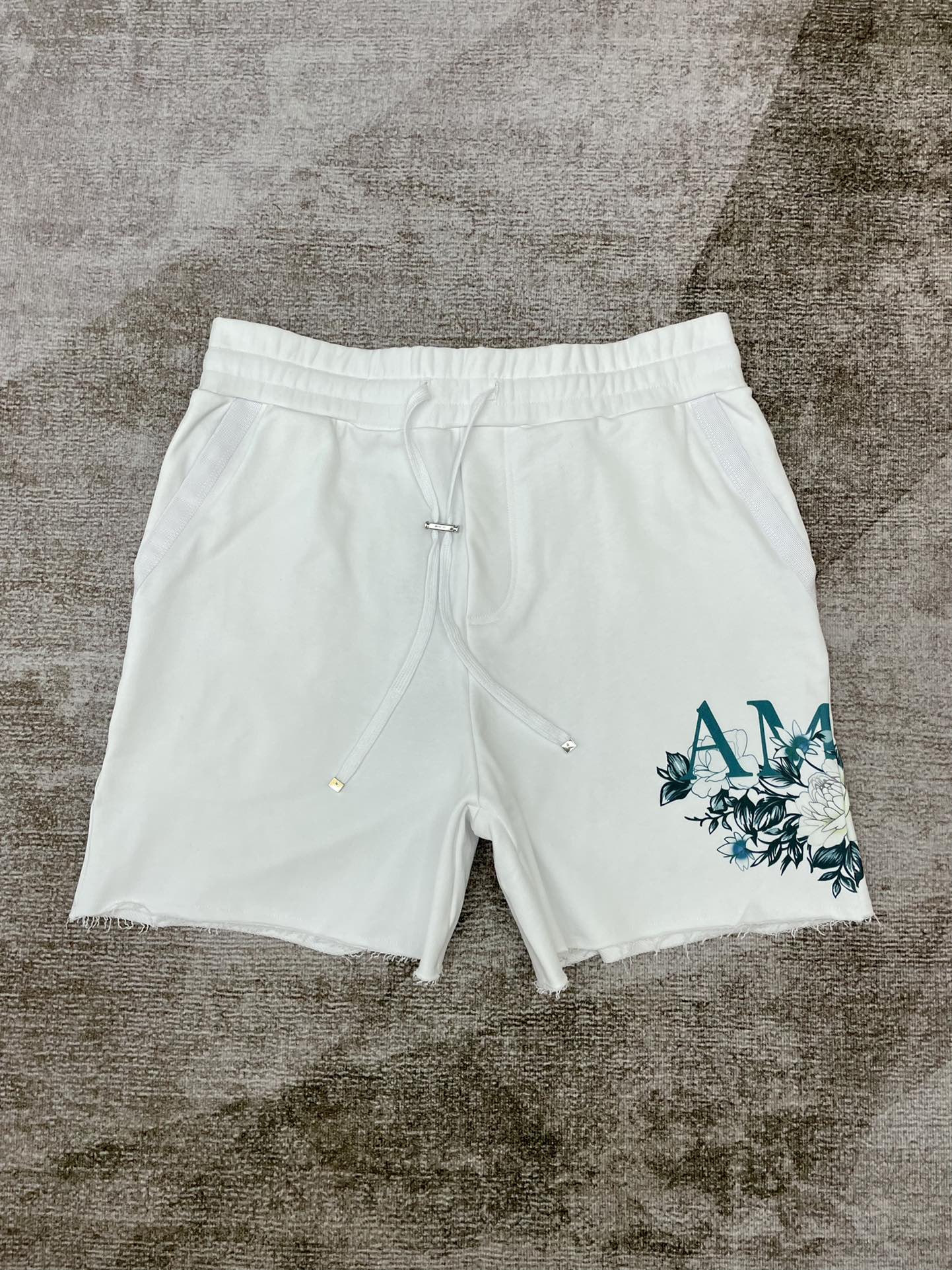 1:1 quality version wool knit floral print shorts