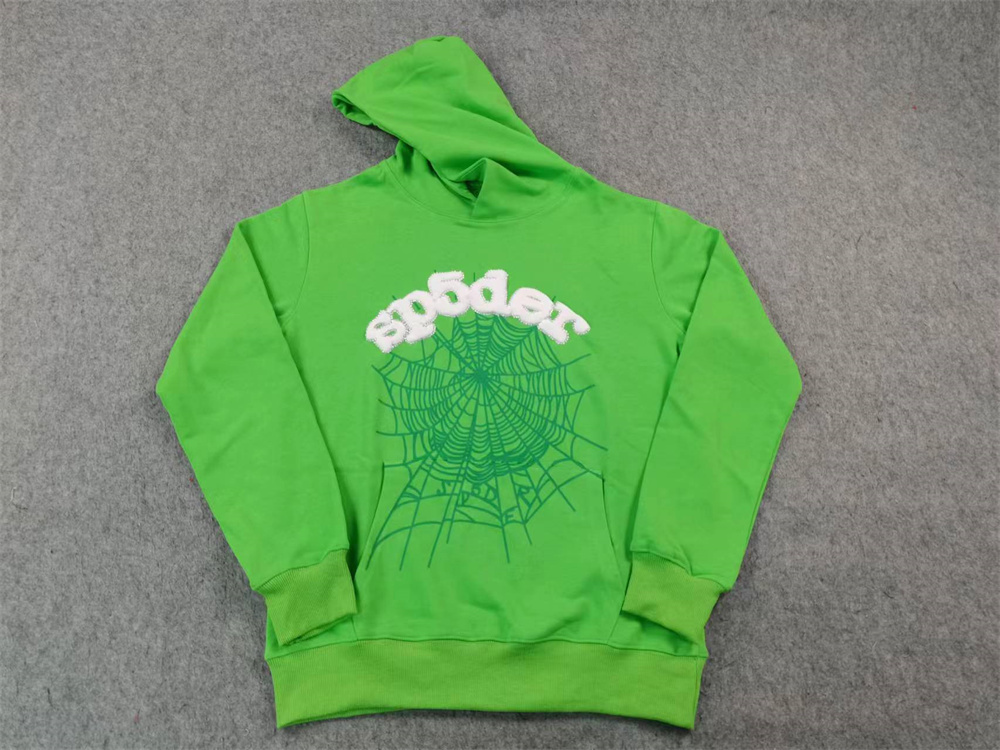 US$ 80.91 - Young Thug Sp5der-White letters green hoodie - www.repdog.cn