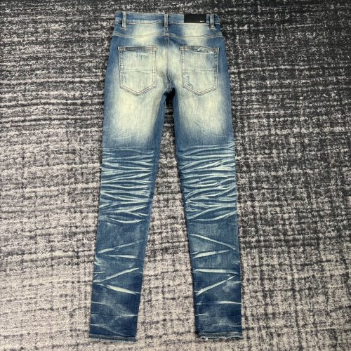 1:1 quality version Honeycomb Patterned Aged Trend Jeans