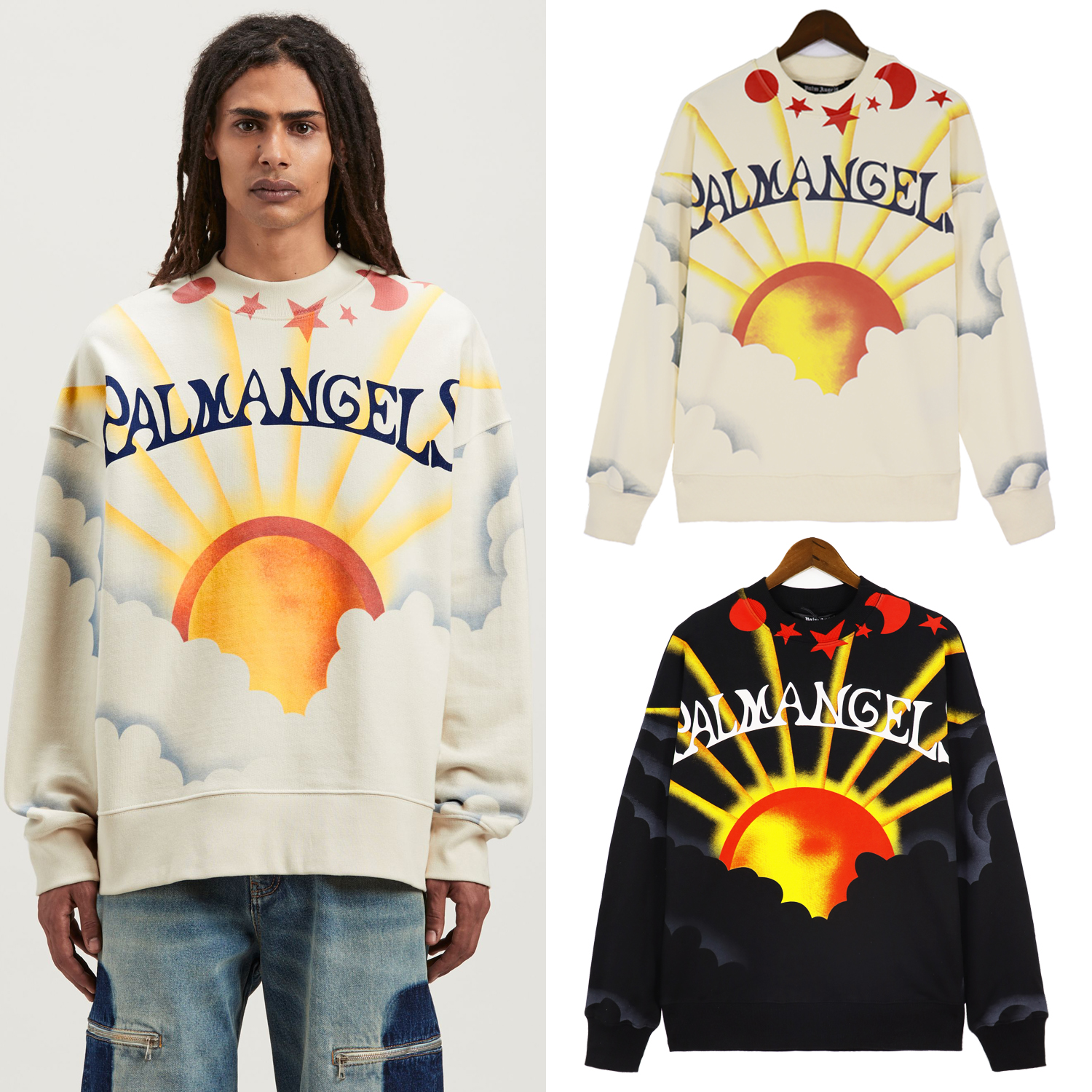 sunrise print hoodie 3 colors