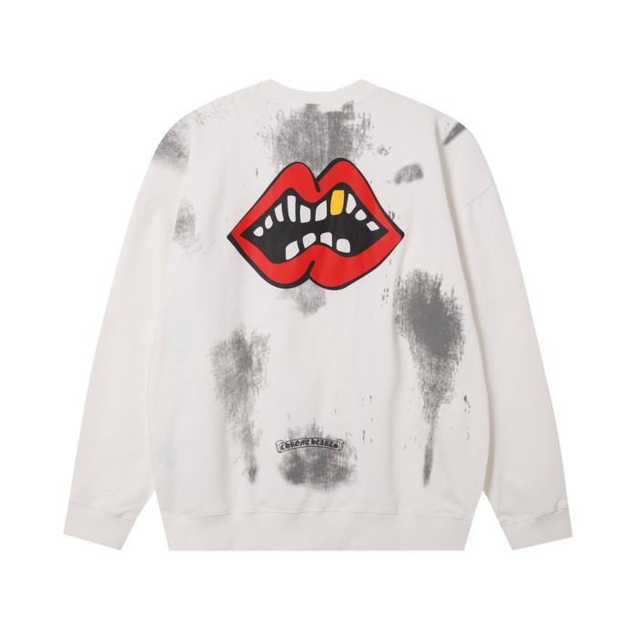 [buy more save more]Horse Lips Print Long Sleeve Crew Neck Sweatshirt