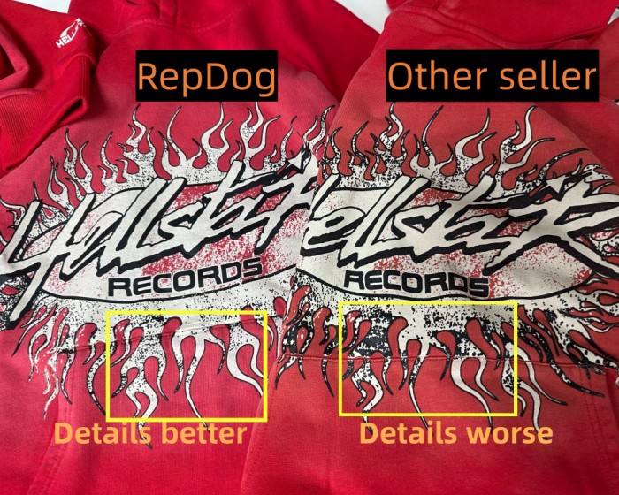 [Including comparative images of RepDog and other seller] 1:1 quality version Double Arm Colored Cloud Half Face Washed Old Hoodie