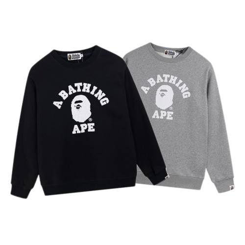 Printed letter crew-neck hoodie 2 colors