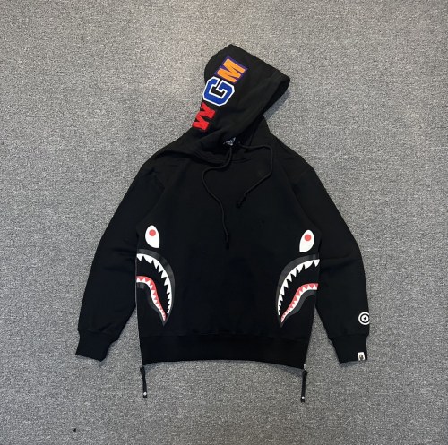 Side Double Zipper Shark Hooded Sweatshirt 3 colors