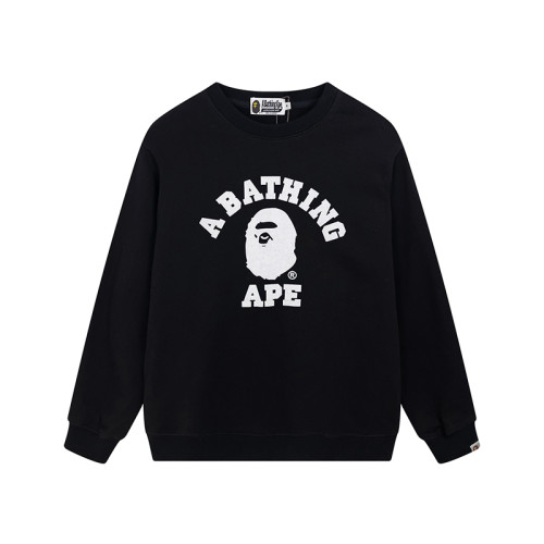 Printed letter crew-neck hoodie 2 colors
