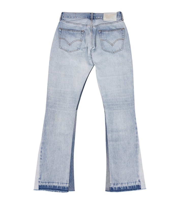 1:1 quality version Split Leg Spliced Fabric Jeans