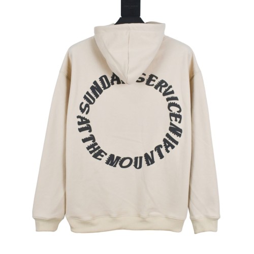 Front and back letter foam printed fleece hoodie