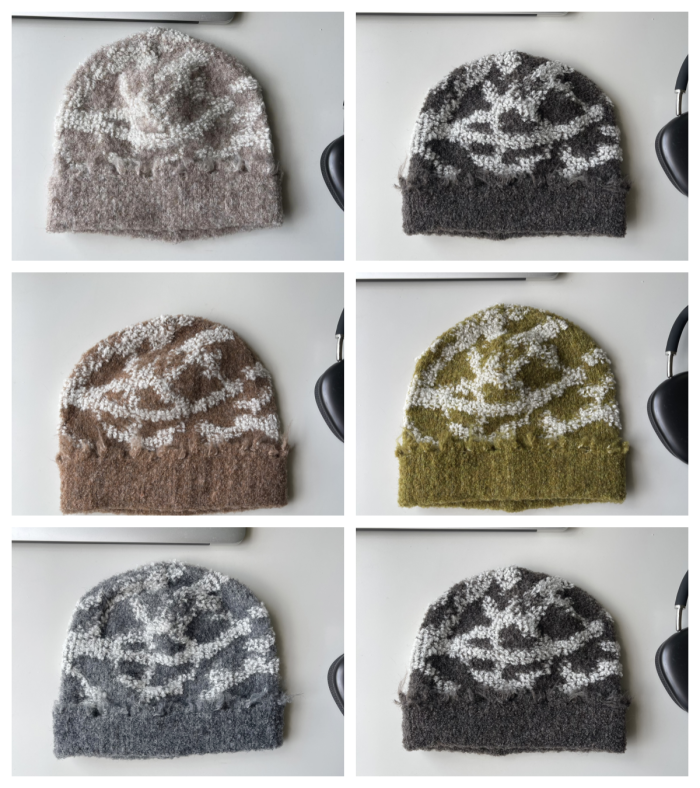 Destroyed Rim Jacquard Knit Wool Hat 5 colors