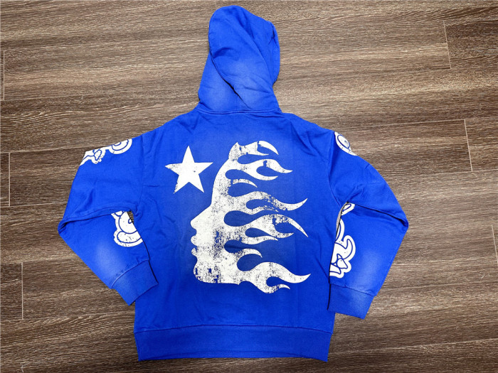 [Including comparative images of RepDog and other seller] 1:1 quality version Blue Flame Letter Print Hoodie