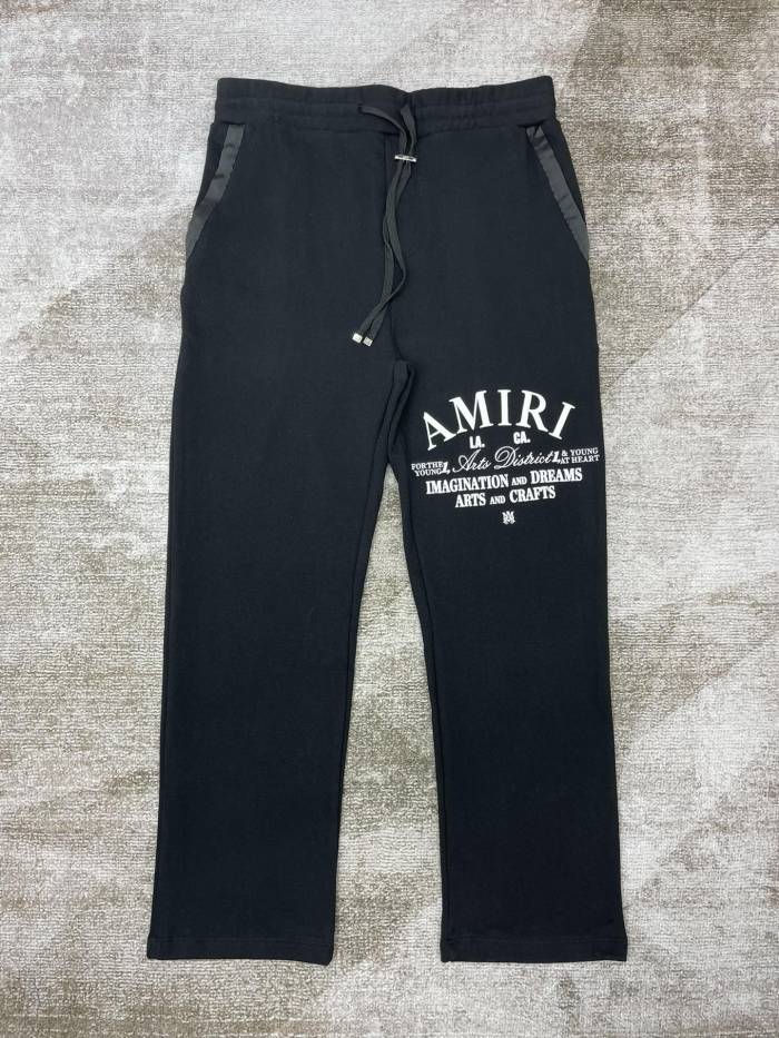 1:1 quality version Straight-leg pants with one-sided monogram print