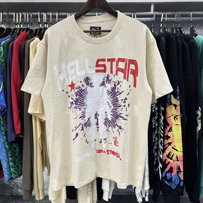 [buy more save more]1:1 quality version Abstract Character Print Rap Ins Short Sleeve T-Shirt 2 colors