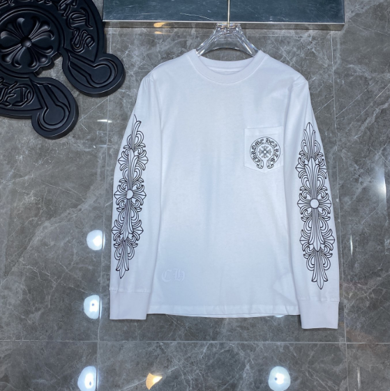 Double arm cross printed long sleeve T-shirt 3 colors