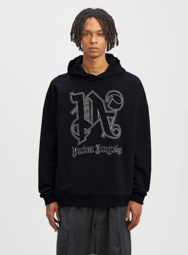 Broken logo embroidered hoodie