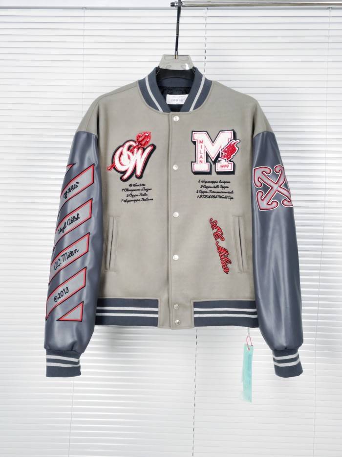 [Buy More Save More]1:1 quality version Heavy duty embroidery and rhinestone baseball jacket