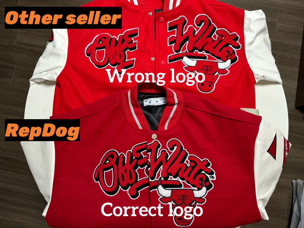 [including comparative images of repdog and other seller] 1:1 quality version patchwork leather embroidered baseball jacket 2 colors
