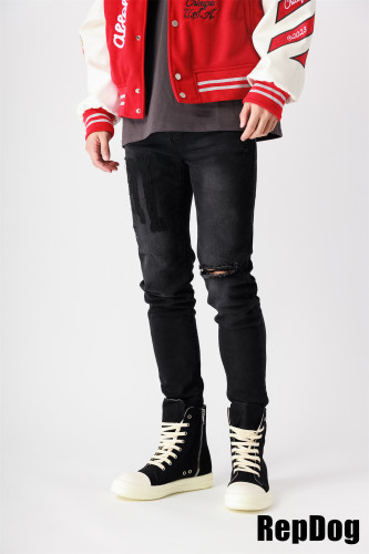 1:1 quality versionVintage Classic Embroidered Letter Jeans