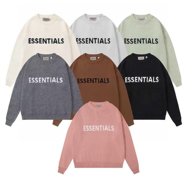 Simple knit sweater with monogram print on chest 7 colors