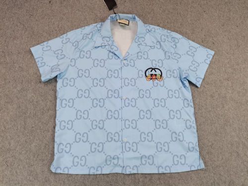 [Buy More Save More]Three Puppies Blue All Over Print Shirt