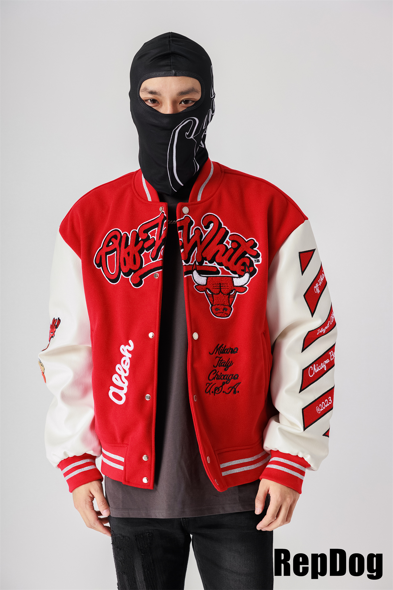 [including comparative images of repdog and other seller] 1:1 quality version patchwork leather embroidered baseball jacket 2 colors