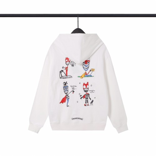 Zippered sweatshirt with four cartoon prints on the back 2 colors