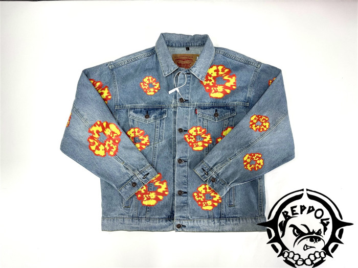 1:1 quality version Fire Cotton Print Jacket 2 colors