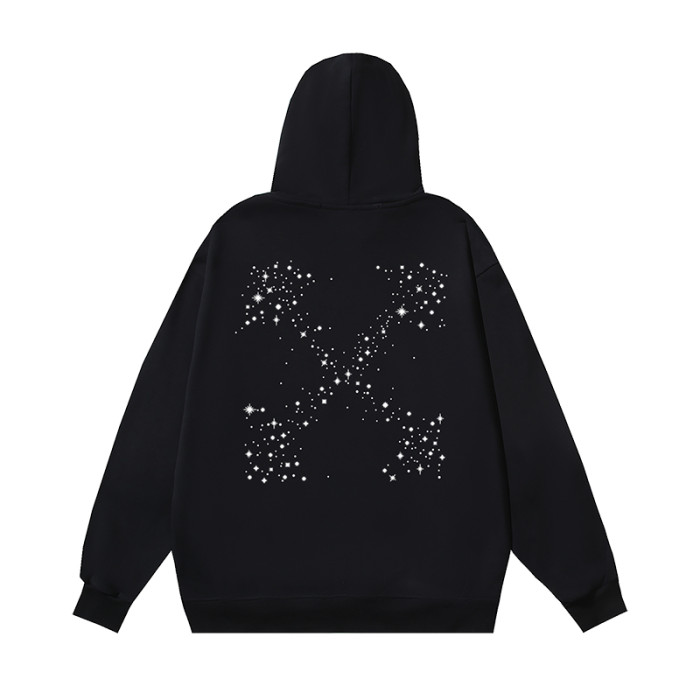 Terry Stars Snowflake Hooded Sweatshirt