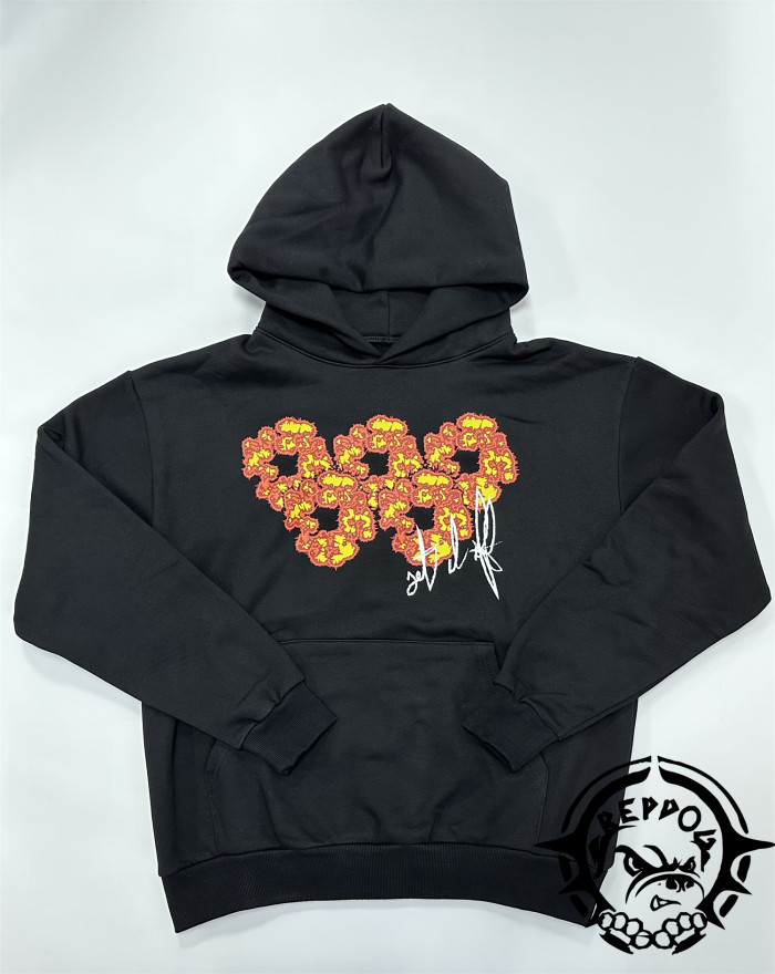1:1 quality version Offsettears Flame Explosion Flower Hoodie