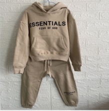 [buy more save more]1:1 quality version two row alphabet kids sweatshirt sweatpants set for kid 4 colors