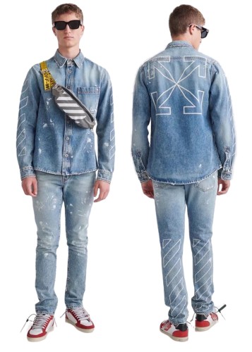 1:1 quality version Embroidered Arrowhead Section Denim Shirt Jacket